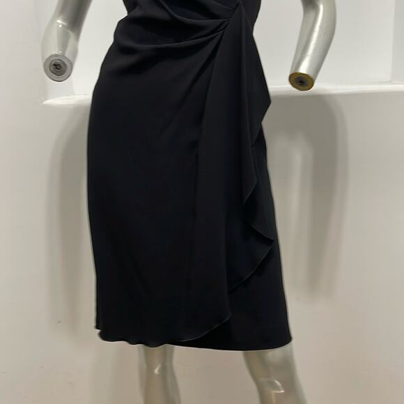 P.A.R.O.S.H. Sleeveless Faux Wrap Ruffle Dress Black Size S - Picture 6 of 13